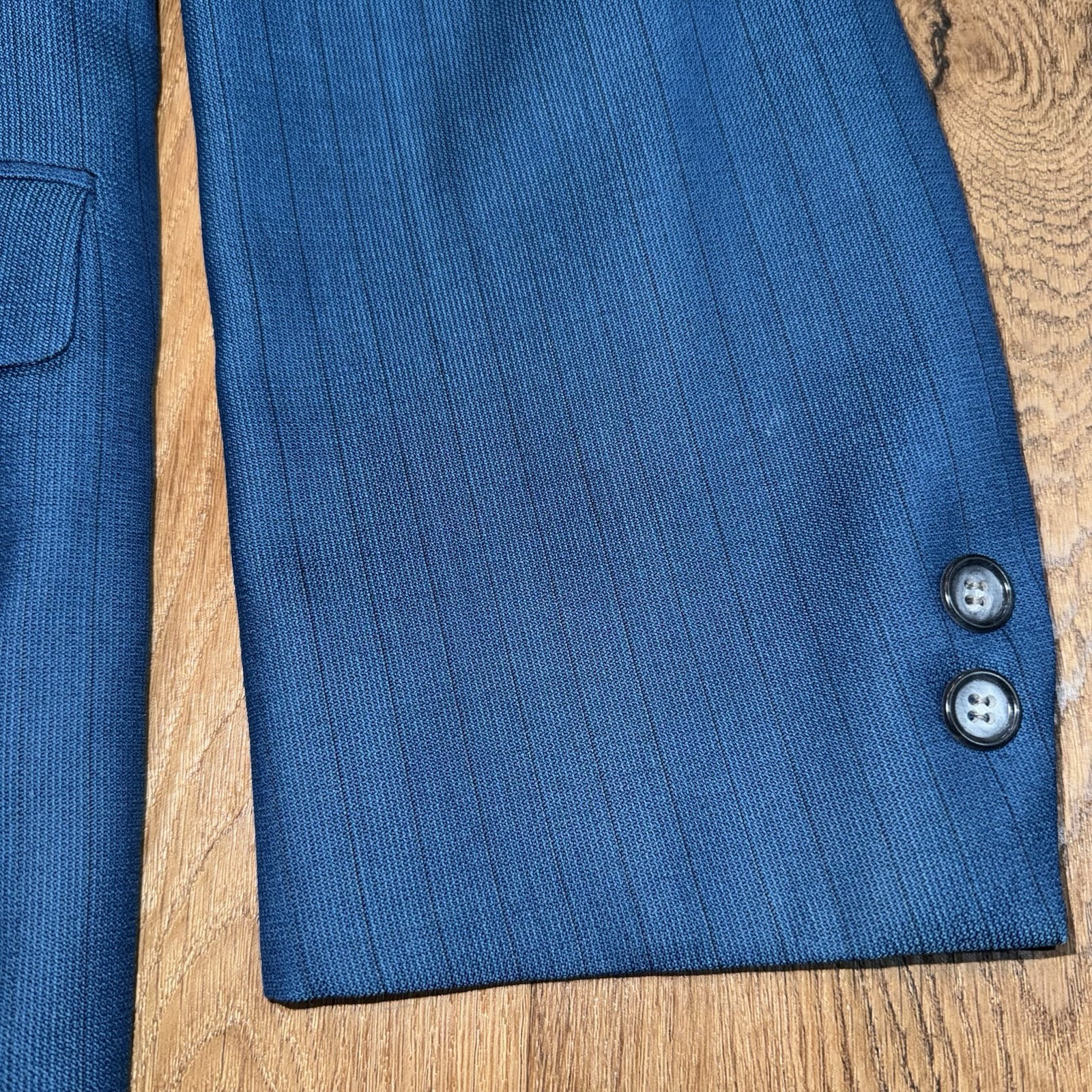 Vtg 50s 60 Sears Suit Mens 46 Long Jacket 40 28 Pants Kings Crown MCM Wool Blue
