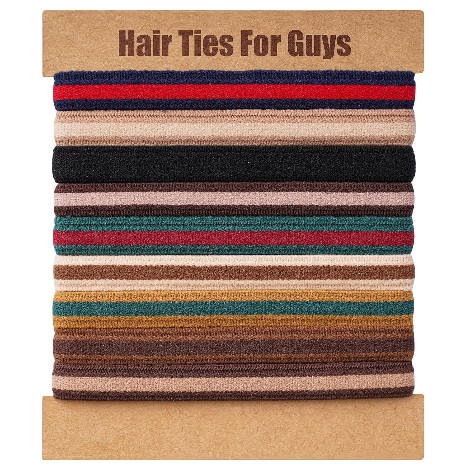 Braided Mens Hair Ties for Men, for Buns Curly Thick Dense Hair Elastic Hair Tie