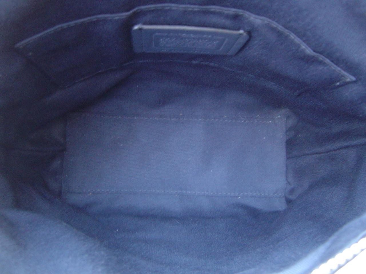 AUTHENTIC COACH METALLIC BLUE PEBBLE LEATHER MINI ABBY DUFFEL BAG #87691