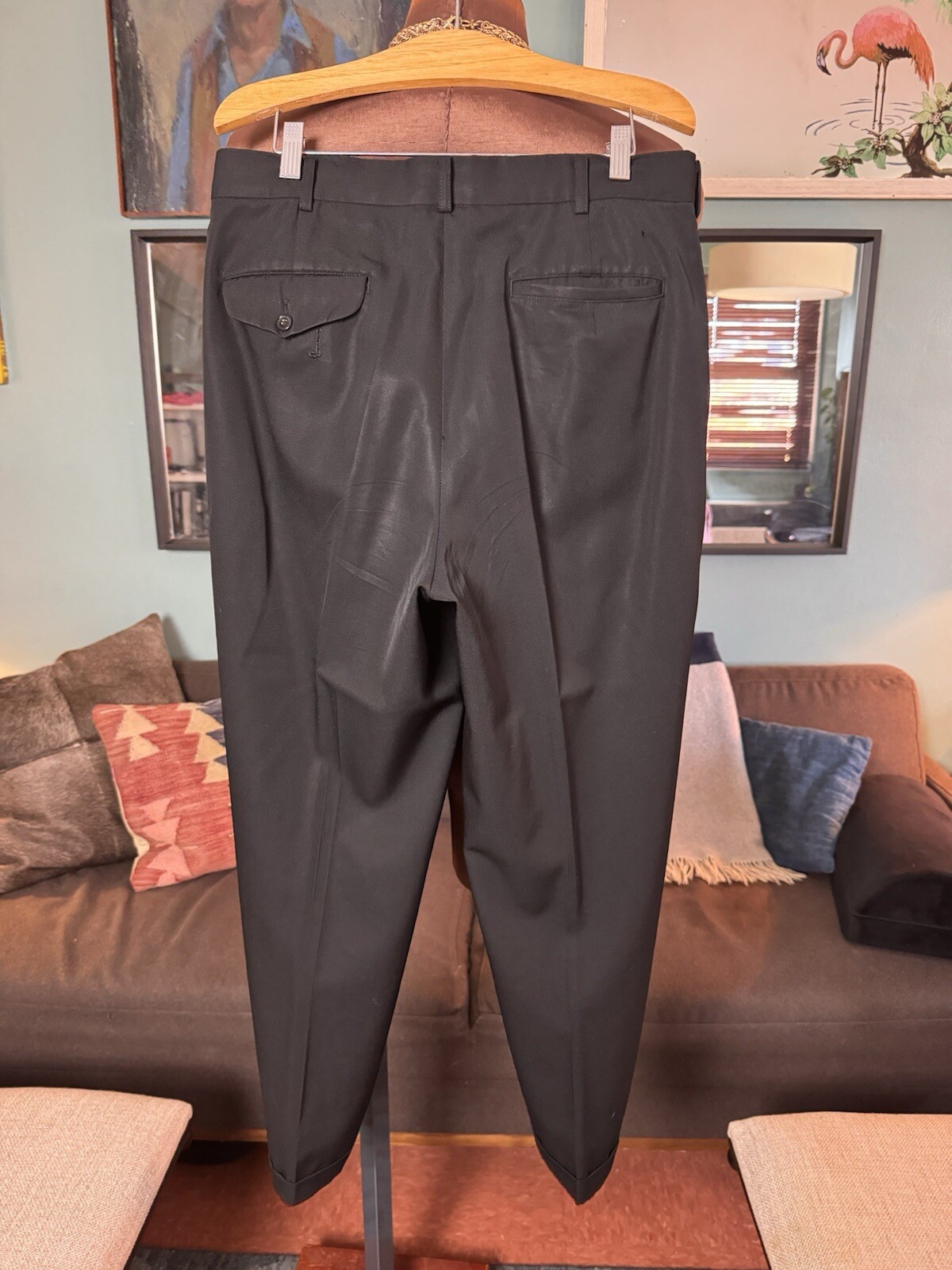 COMME DES GARCONS HOMME PLUS Black Wool Trousers Sz M = 32″