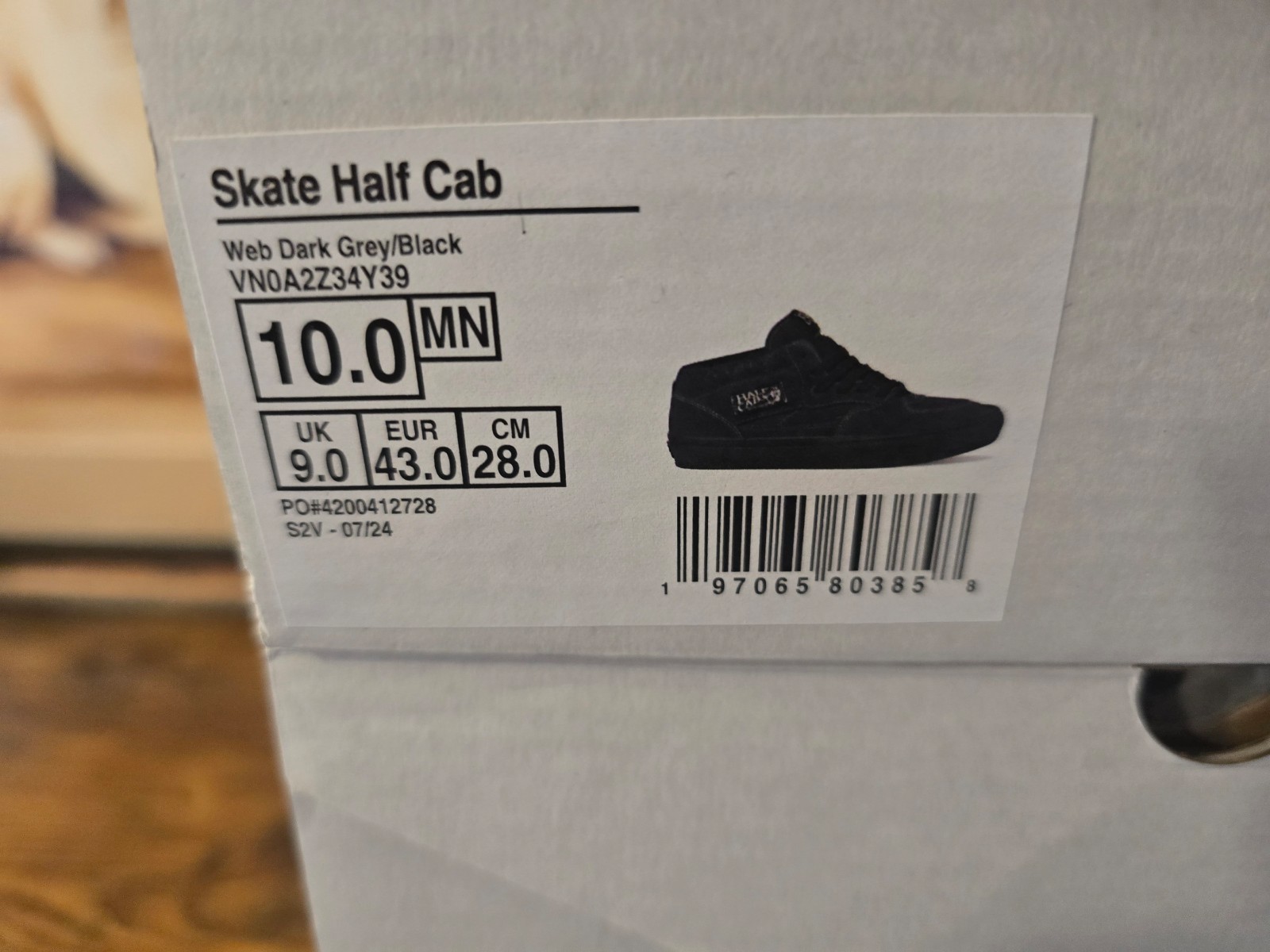 Skate Half Cab Web Dark Grey/Black HALLOWEEN RARE VN0A2Z34Y39 Men’s 10 US NEW