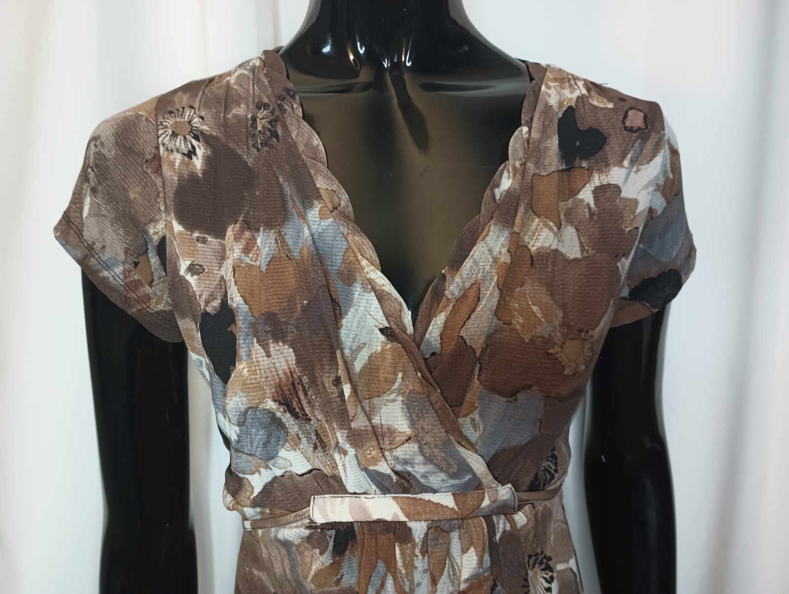 Axcess Womens Y2K Forest Fairy Babydoll Top Small Brown Tie Waist Bloomcore