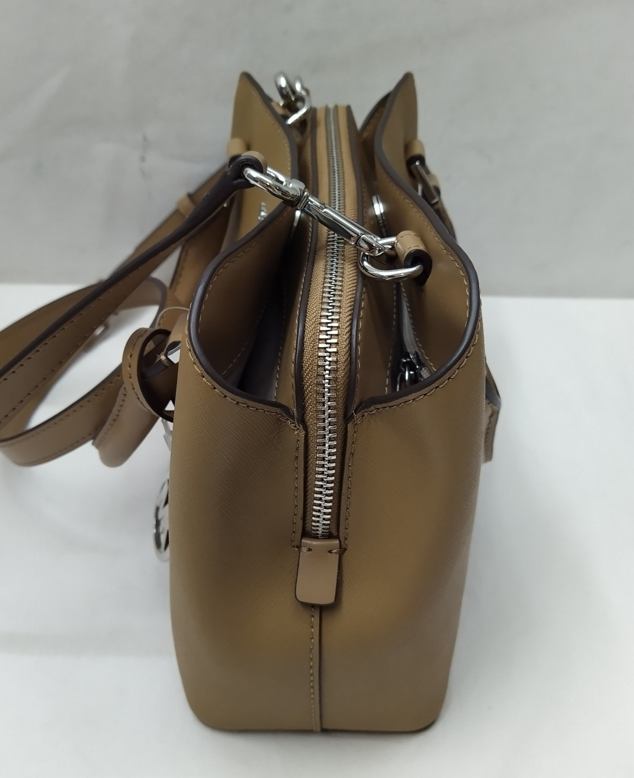 Michael Kors Savannah Brown Leather Double Handles Satchel Bag – NWT