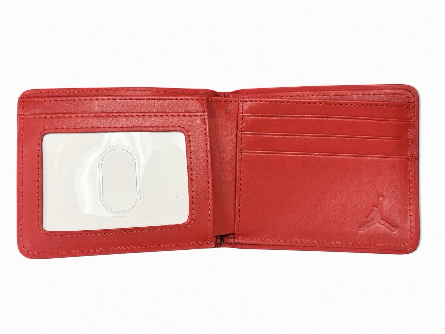 Jordan Men’s Red Bifold Wallet Logo Accent with ID Window & Credit Card