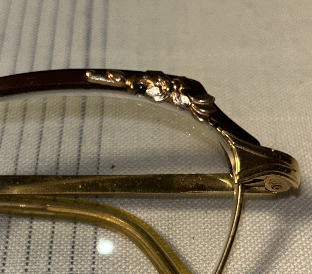 Vintage American Optical 1-10 12KGF 5-1/4 Horn Rim Glasses Made in USA