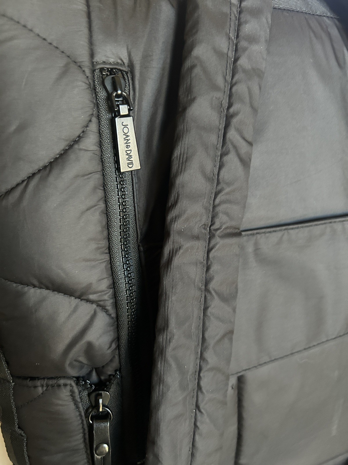 Joan & David Wave Quilted Puffer Nylon 18 Inch Square Buckle Laptop Backpack