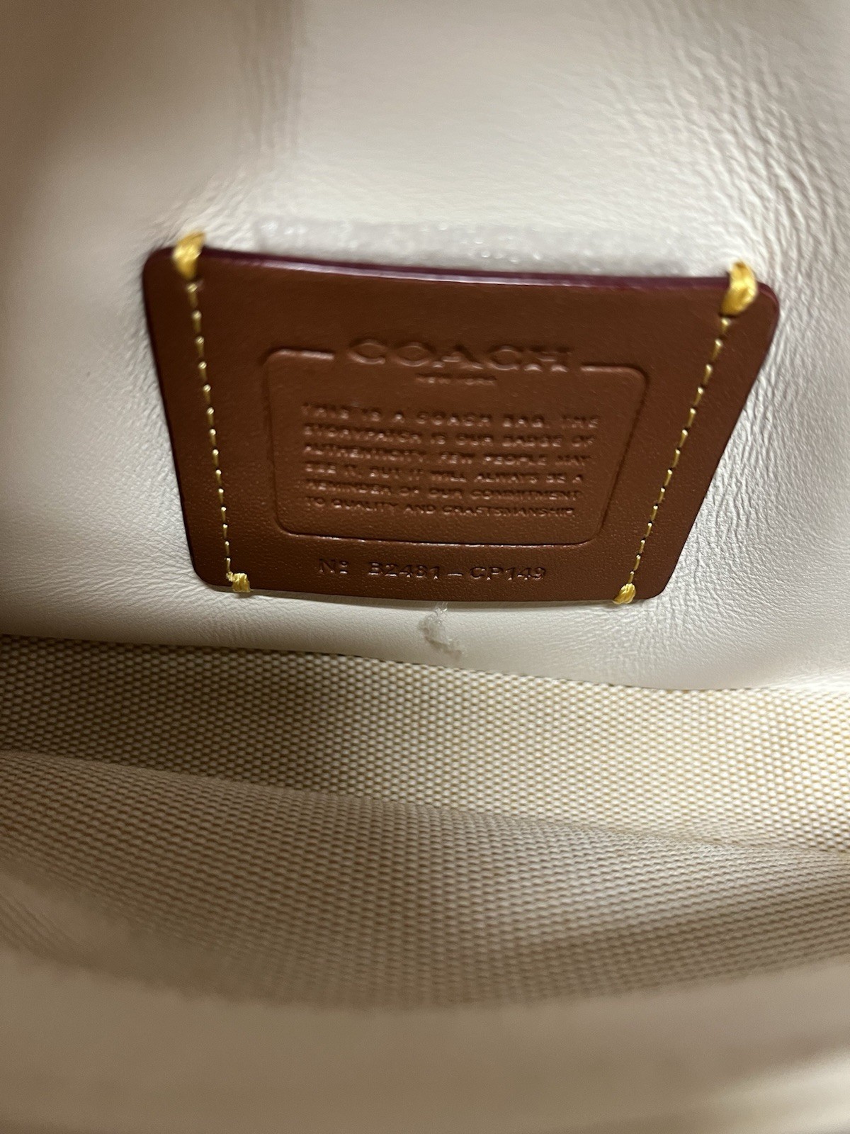 COACH Tabby Puffy Quilted Chain Shoulder Bag 20 Chalk White CP149