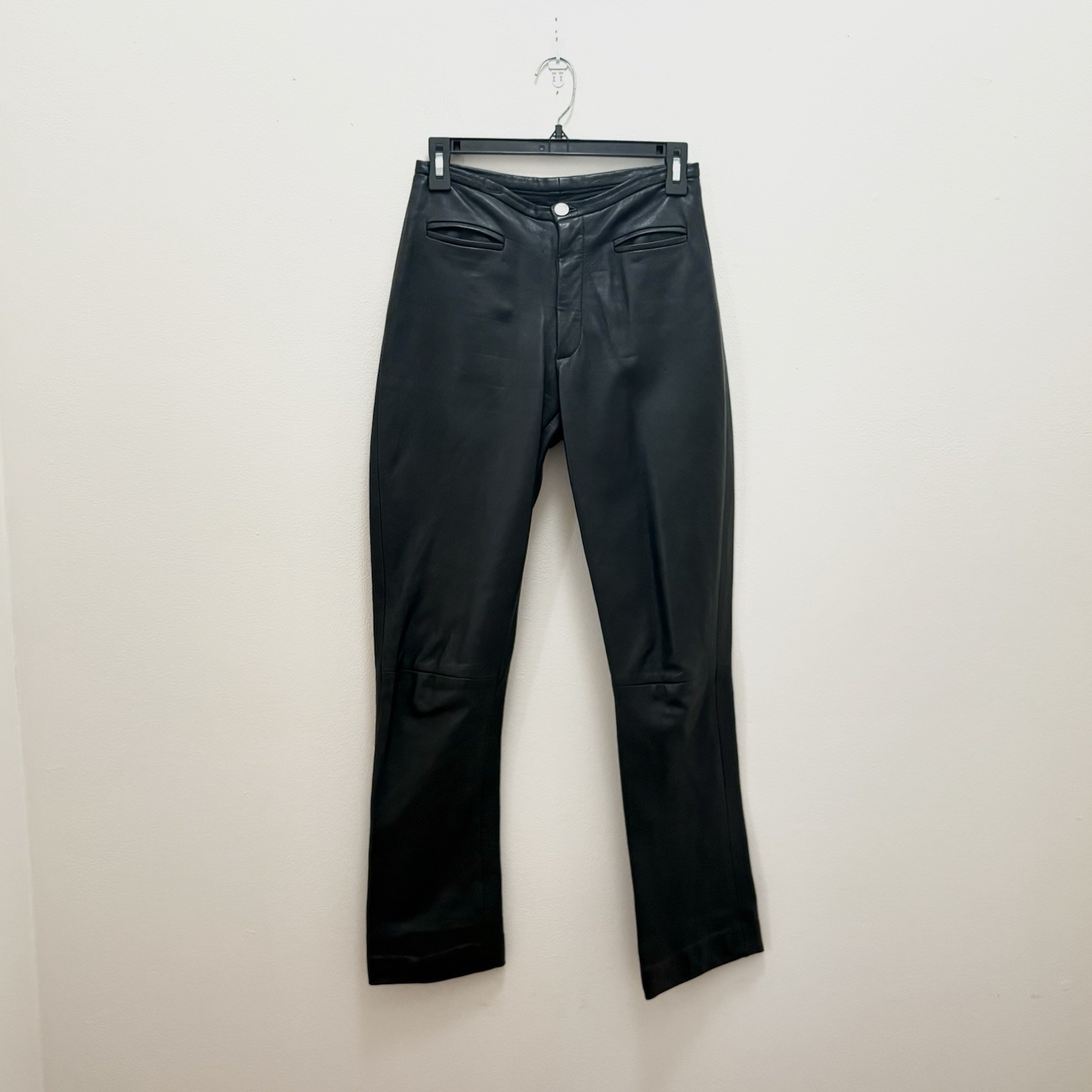 Vintage Arrow USA Black Western Cowboy Carter 100% Leather Pants Size 4 Small
