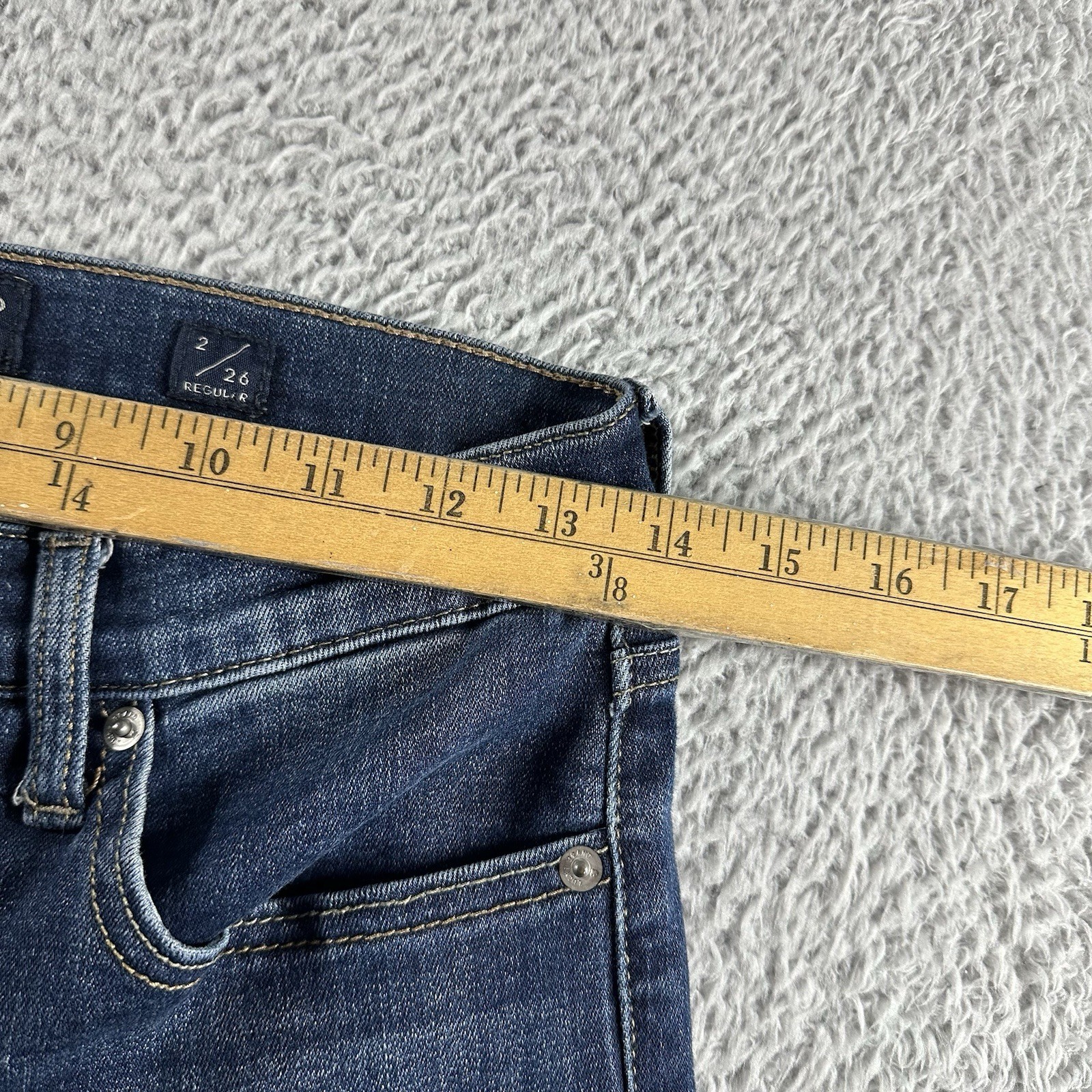 Lucky Brand Jeans Womens 2 26R Mid Rise Skinny Ava Dark Wash Knee Fade