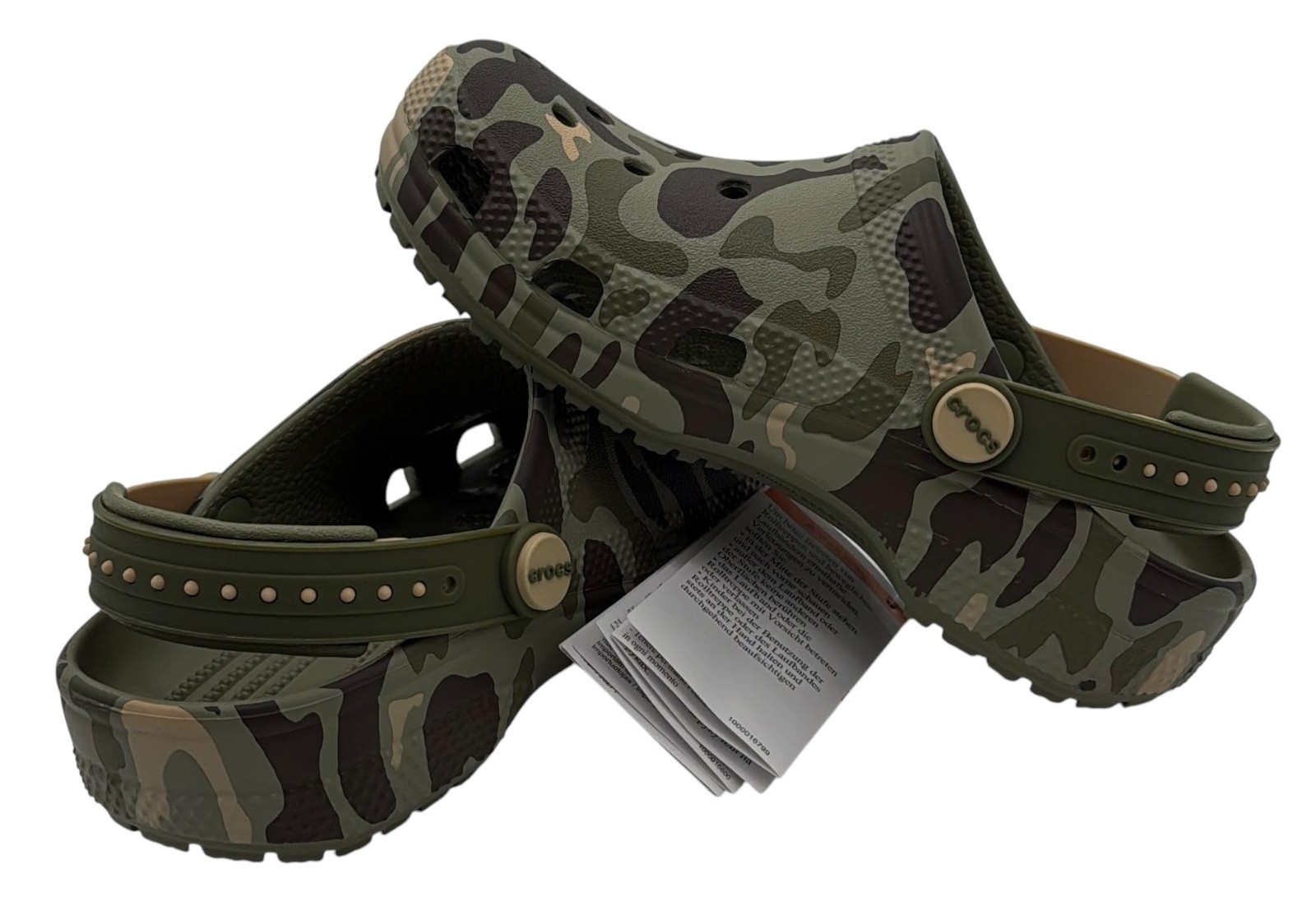 NEW Crocs Unisex Classic Original Snap Backstrap Camo