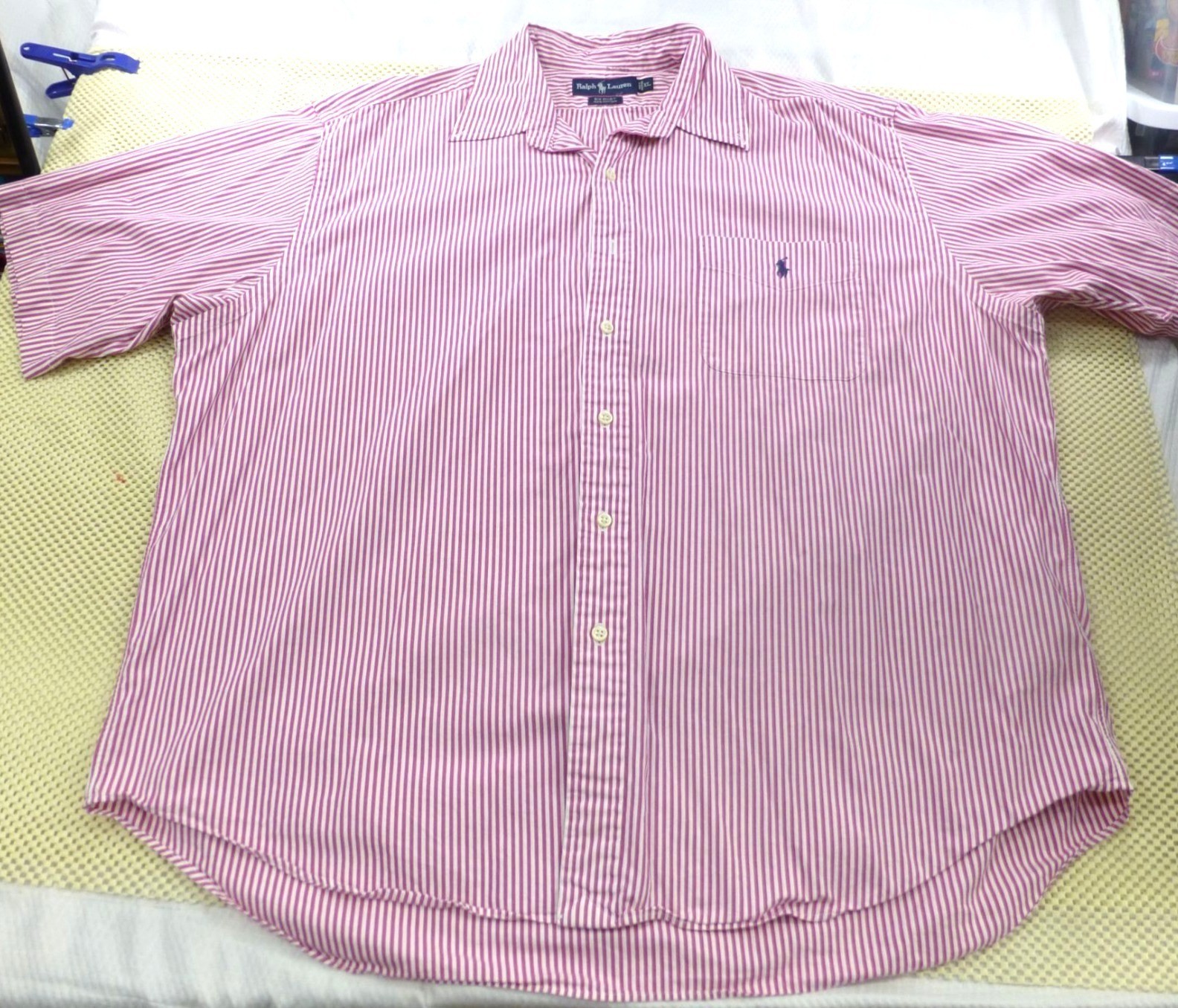 Ralph Lauren Big Shirt Pink Striped Button Up Classic Casual XL Menswear