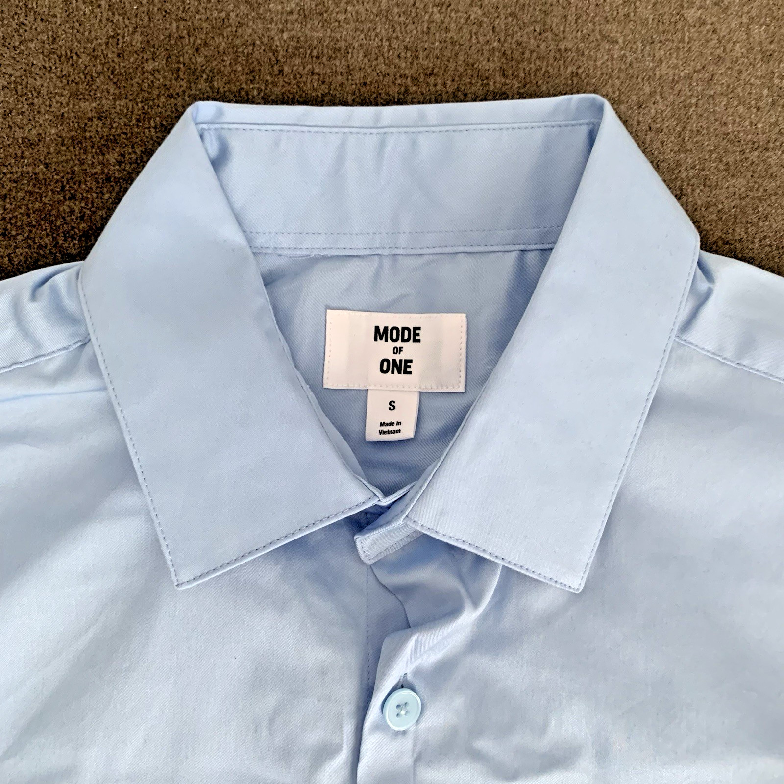 Mode of One Men’s Small Slim-Fit Button-Down Sport Dress Shirt Light Blue Indigo