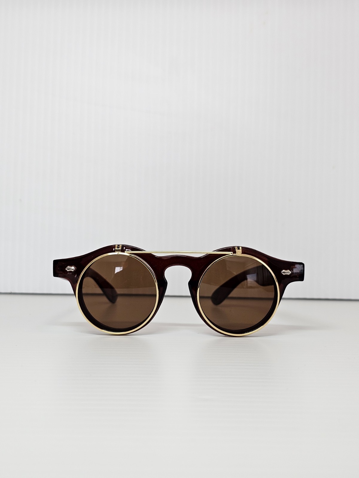Trendy High Fashion Chic Flip Up Perfect Circle Round Sunglasses