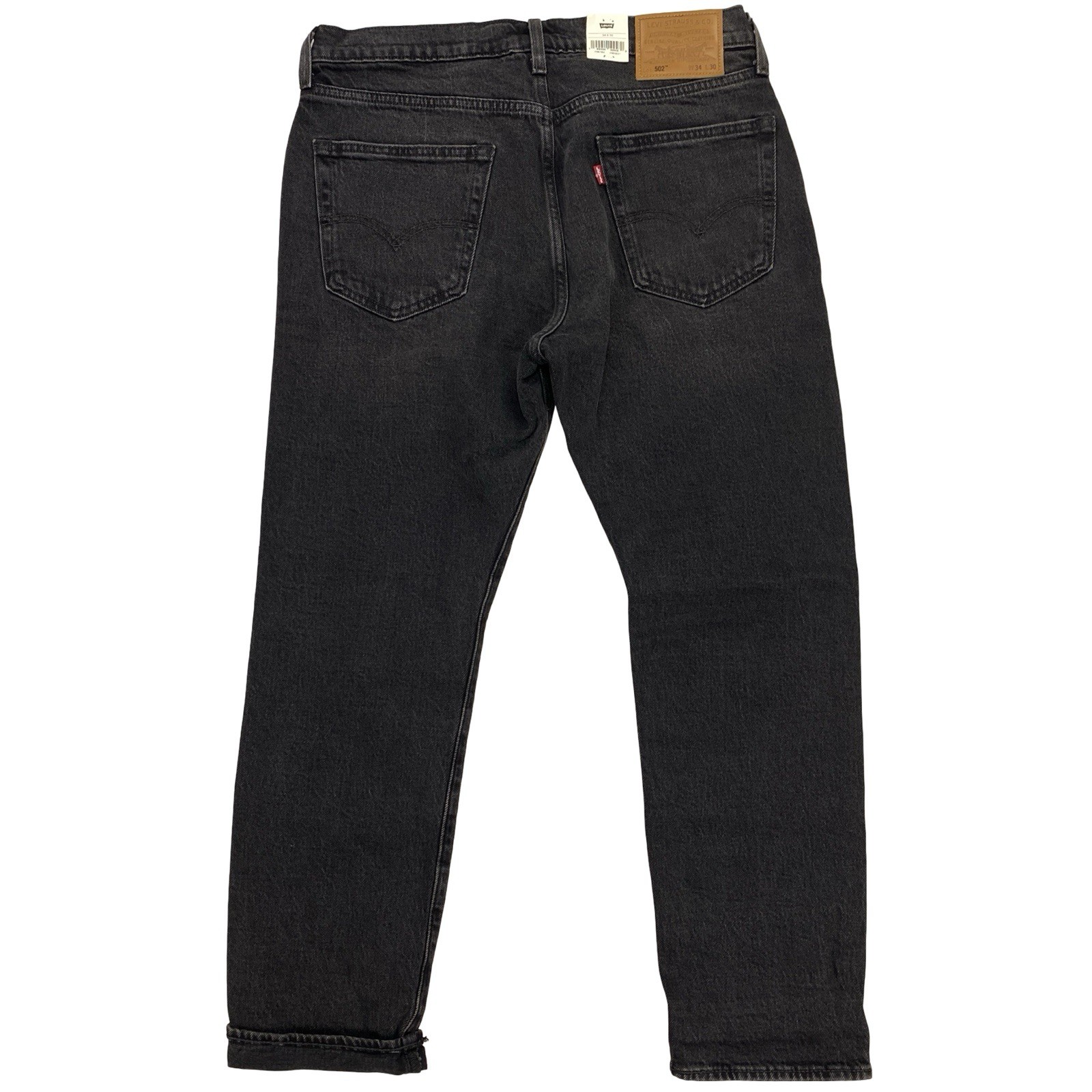 Levi’s Premium 502 Taper Men’s Stretch Selvedge Jeans Size 34 x 30 Black Wash