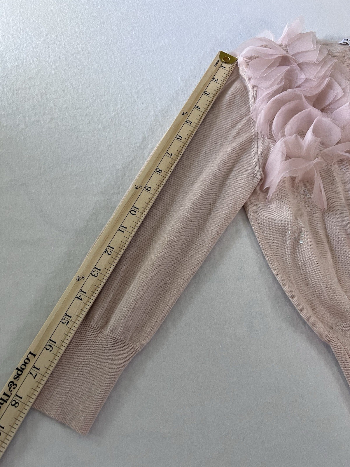 Oscar de la Renta Soft Pink Cardigan Size M Coquette Fairycore Romantic