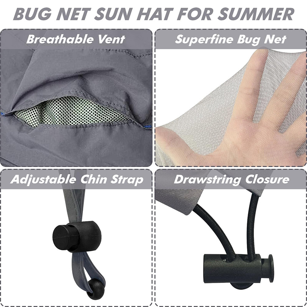 Mosquito Insect Hat With Bug Net Mesh Head Sun Bee Protection Fishing Outdoor