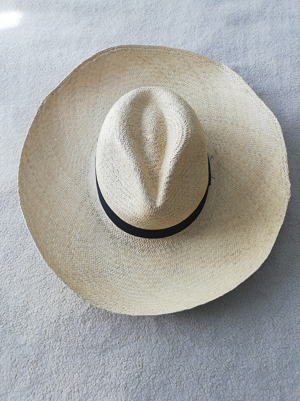 GENUINE ECUADOR HAT “PANAMA HAT” 100% TOQUILLA STRAW LARGE 60Cm CLASSIC BEIGE