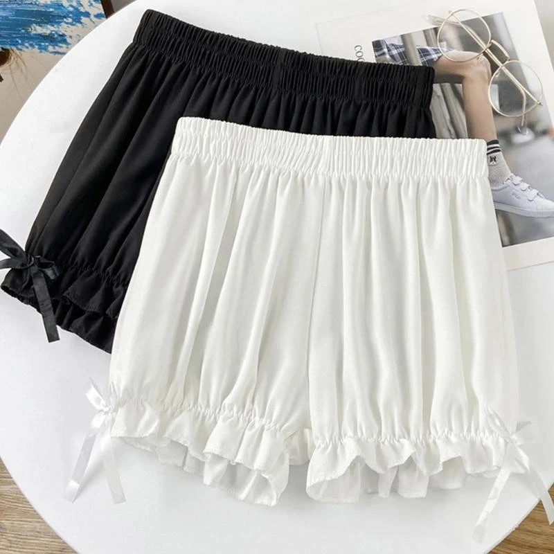 Women’s Pumpkin Pants Shorts Maid-Inspired Bloomers with Frilly for Daily &