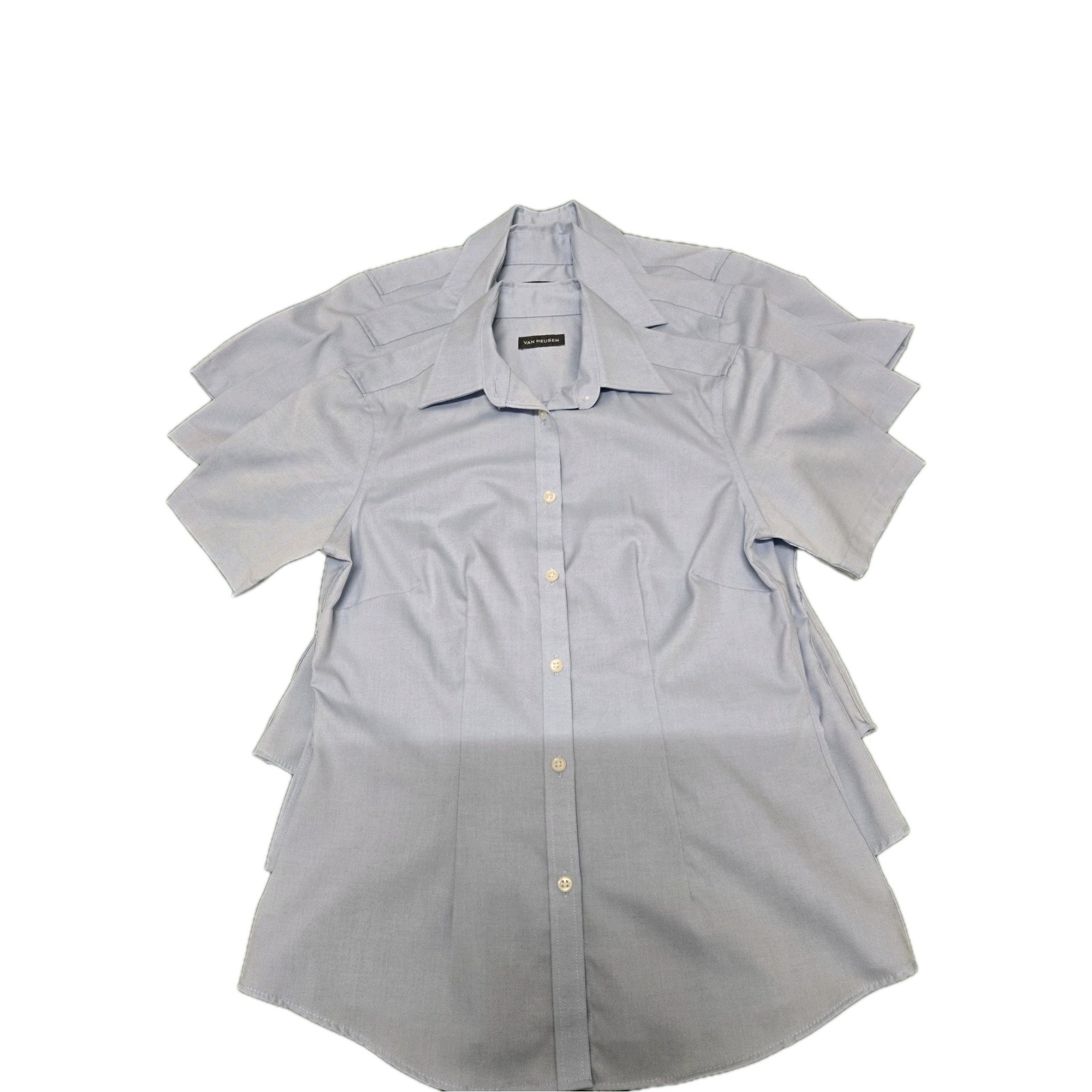Van Heusen Non-Iron 100% Cotton Blue Collared Button-Down Shirt XS