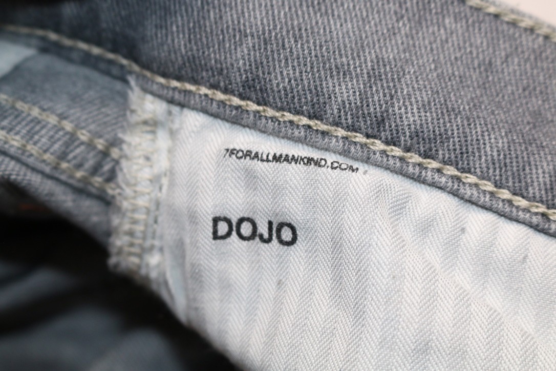 7 For All Mankind Women’s Dojo Original Light Wash Flared Distressed Jeans