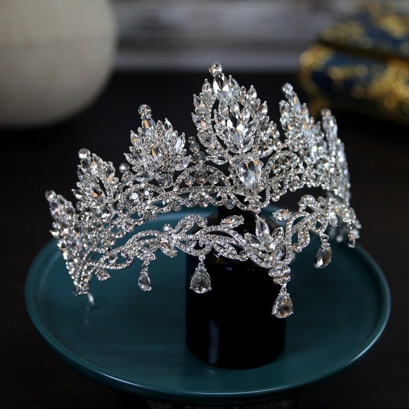11cm Tall Luxury Crystal Wedding Queen Princess Tiara Crown For Women
