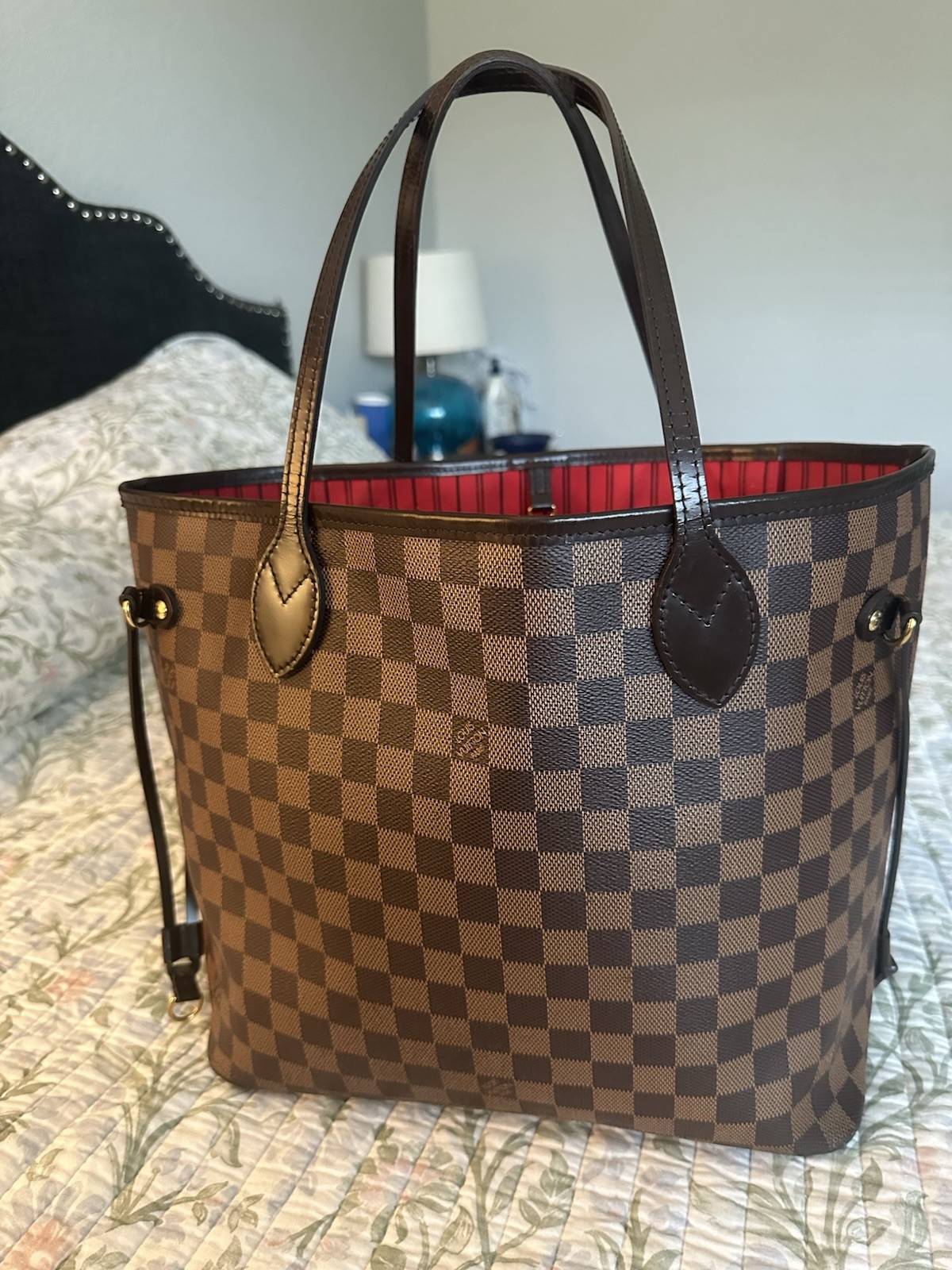 Authentic Louis Vuitton Neverfull Mm Damier Ebene Tote Shoulder Bag Beautiful!
