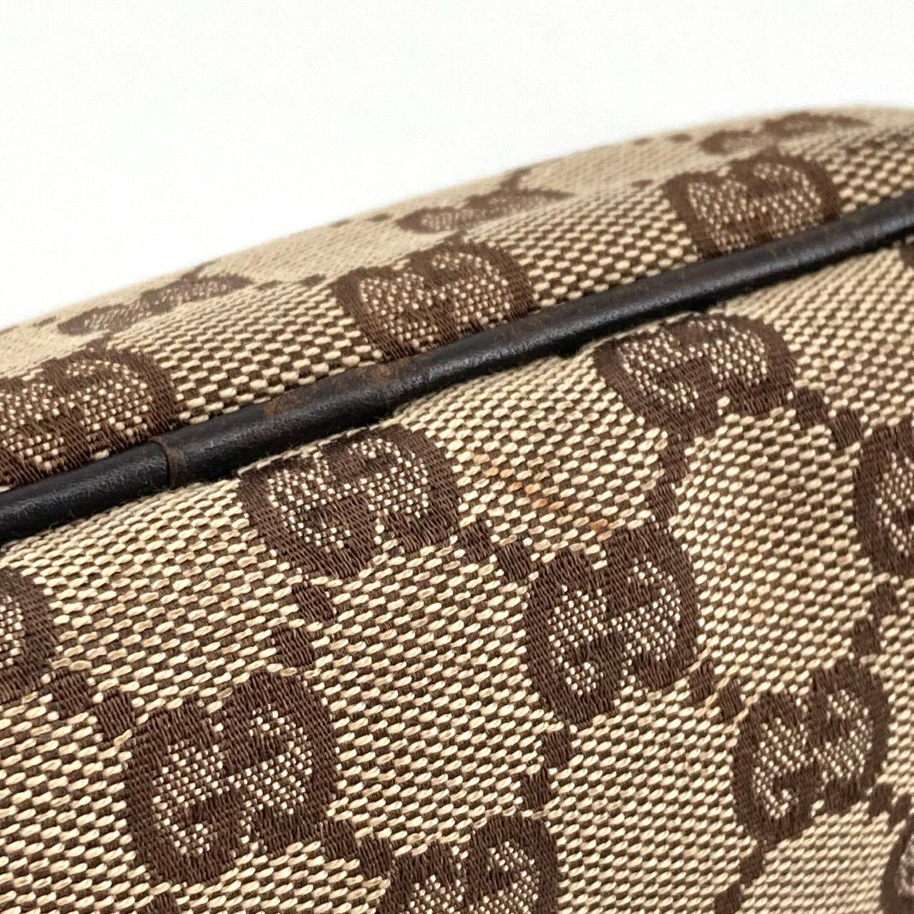 GUCCI Boat Bag Pochette GG Monogram Beige Vintage Authentic From Japan