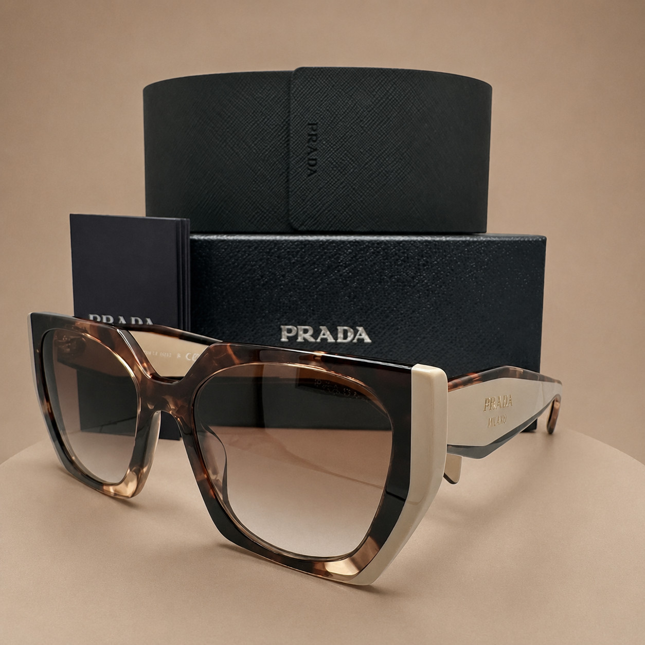PRADA PR 15WS Women’s Sunglasses 01R0A6 Tortoise Caramel Brown – ships now