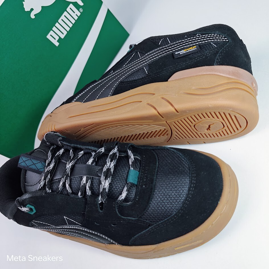 Puma US 11.5 Men’s Black Gum Green Retro Comfort Durable Skate 180 Cordura NIB