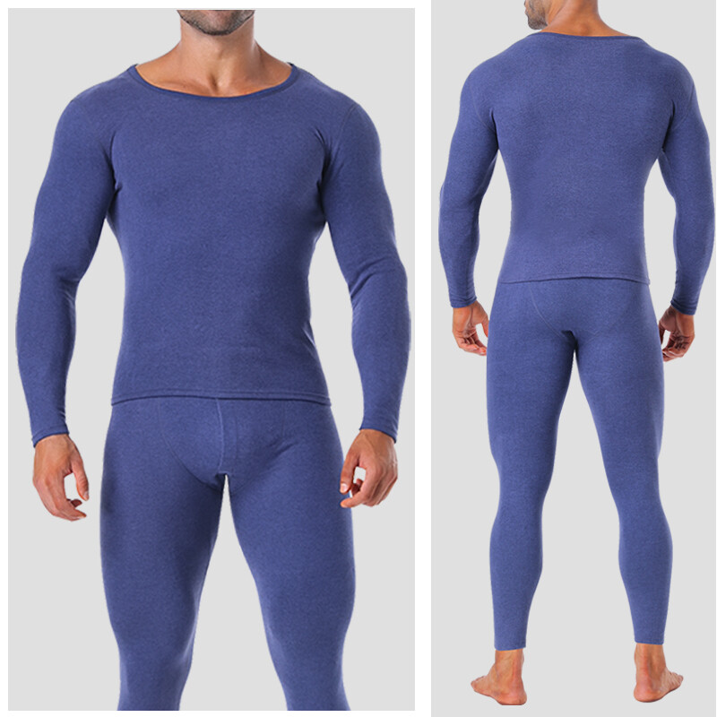 Men Fleece Lined Thermal Underwear Set Warm Soft Fit Long Johns Tops and Pants
