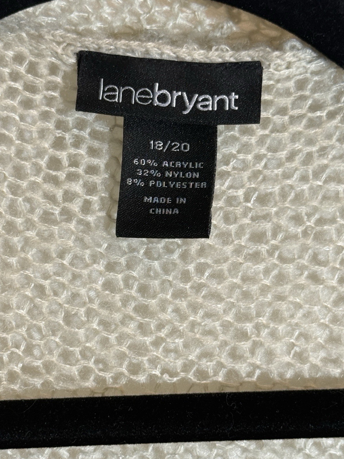 Lane Bryant Plus 18/20 Ivory Solid Knit Long Sleeve Cardigan Sweater #049