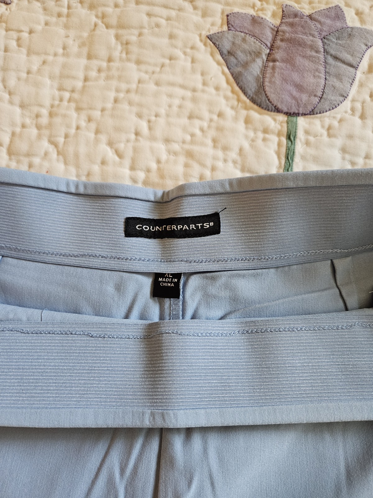 Counterparts Women’s Straight Leg Pull On Trousers Size XL Powder Blue Hi Rise