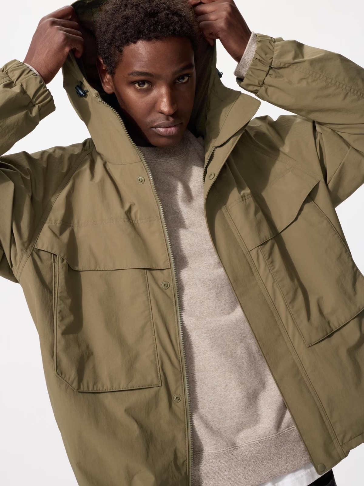 UNIQLO Windproof Parka S-3XL Hooded Water-Repellent Relaxed -fit Men 478231 NWT