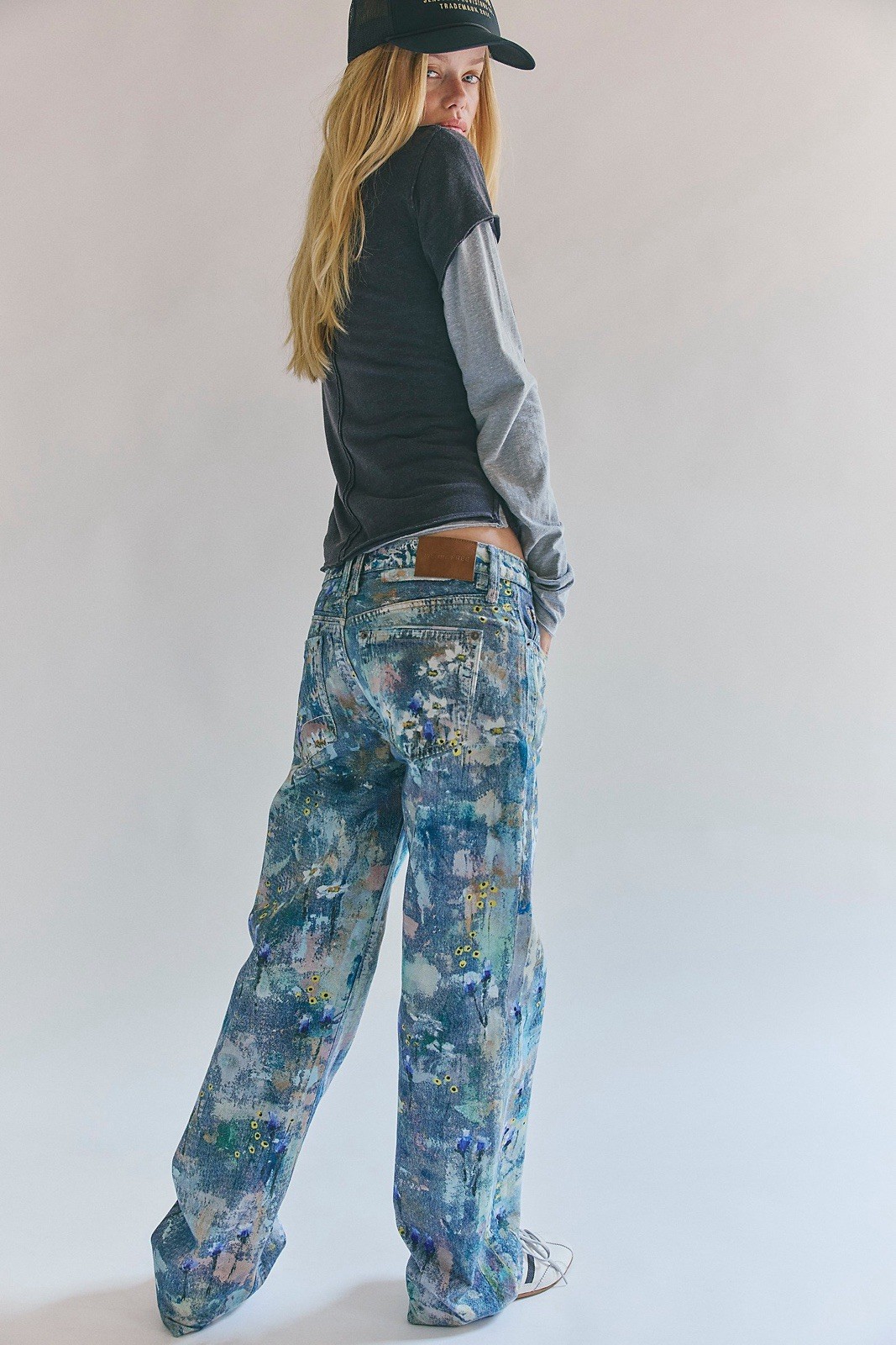 We The Free Tennessee Low-Rise Illusions Jeans Floral Canvas NWT 24 MSRP $198