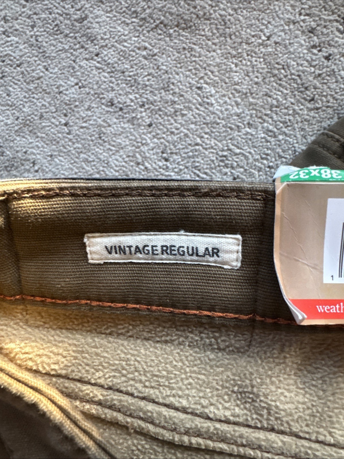 Weatherproof Vintage Fleece Lined Stretch Canvas Regular Fit Men’s 38×32 Wheat