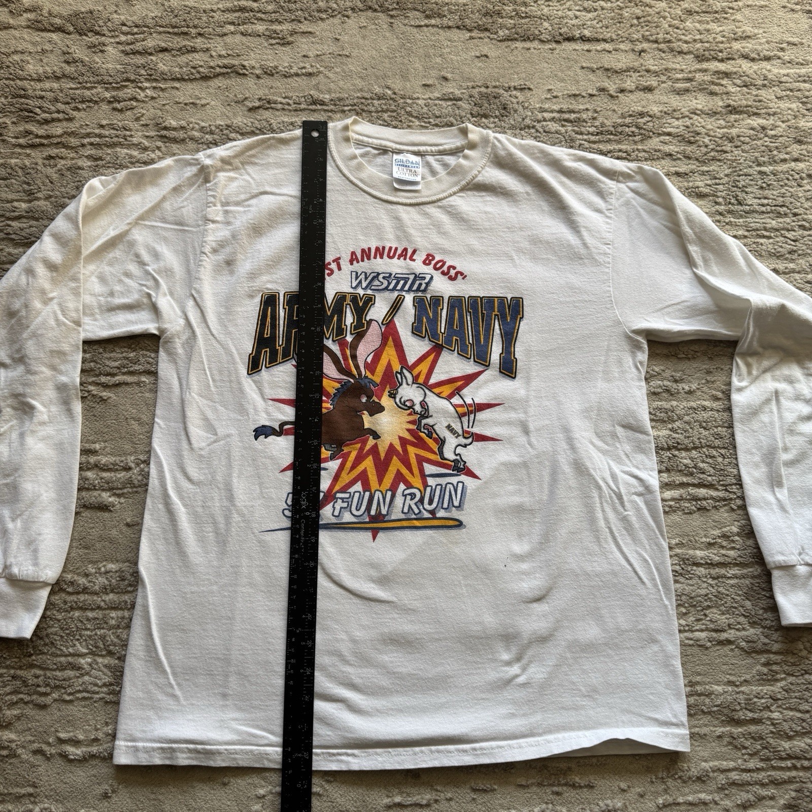 Vintage Army vs Navy 5K Marathon Tee Long sleeve shirt Men’s Large USA Military