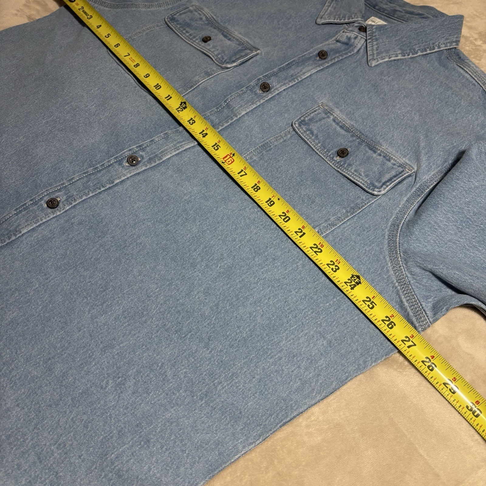 Free Assembly Men’s HeavyweightDenim Overshirt with Long Sleeves, Size XL
