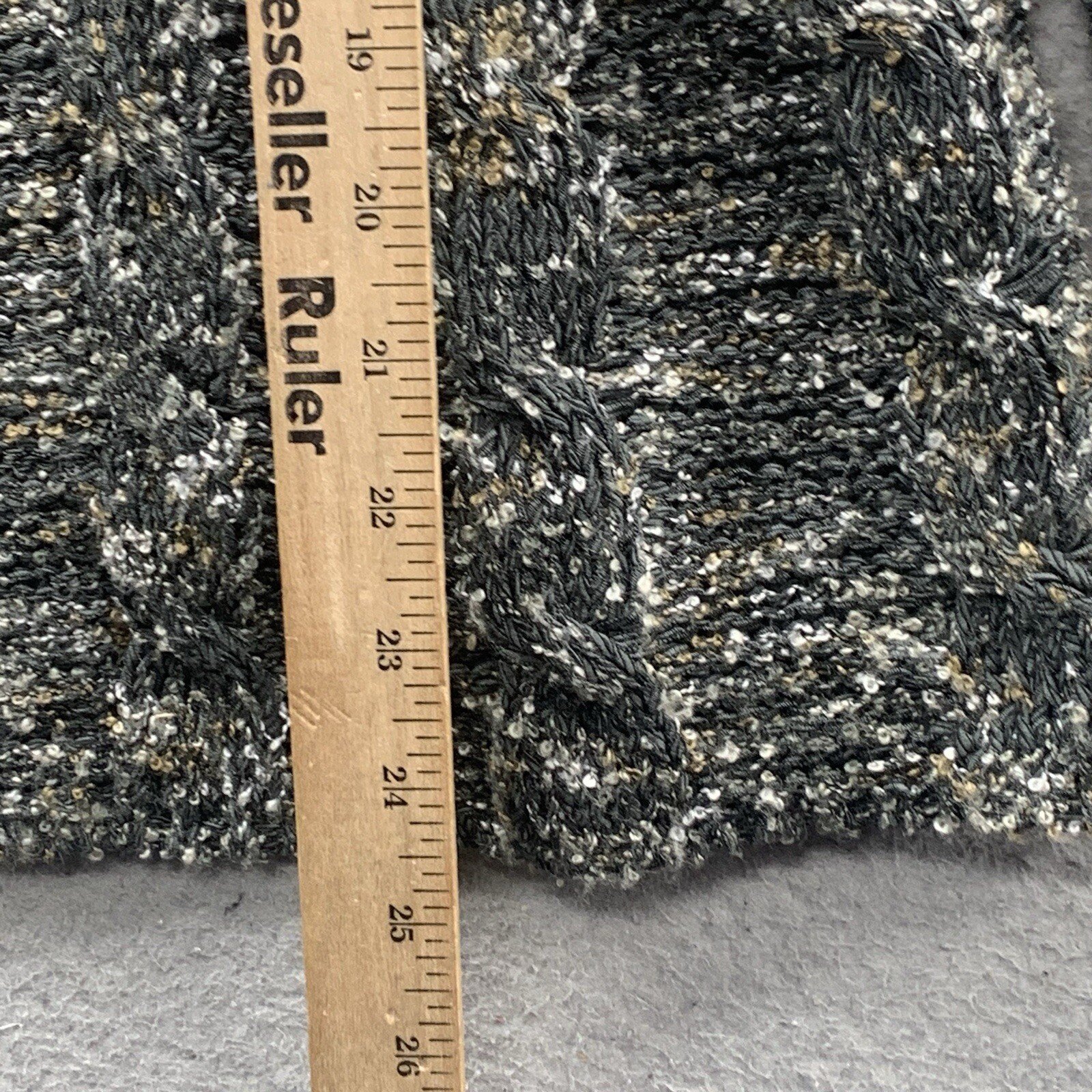 Curio Vintage Textured Knit Acrylic Blend Cardigan Sweater Gray Womens Size M