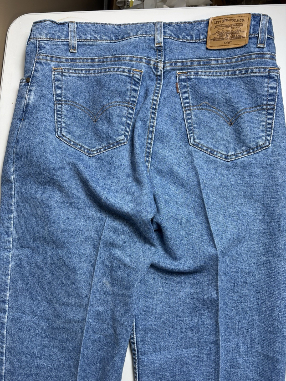 Levi’s 540 Brown Tab Vintage Blue Jeans Men’s Denim Flex Size 36 X 30