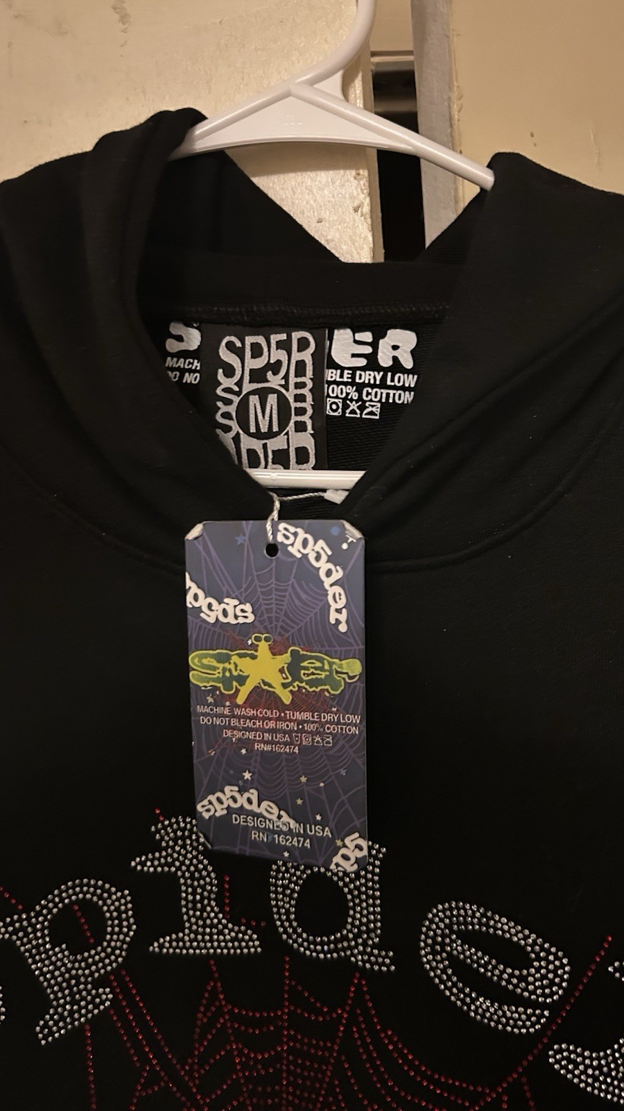 Sp5der OG Web Hoodie ‘Black’ Size – Medium
