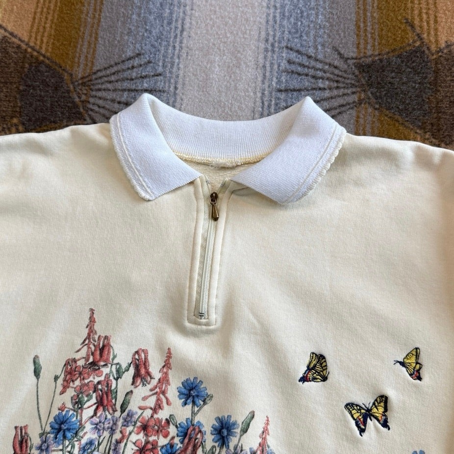 Vintage 90s Women’s Art Unlimited Butterfly Nature Outdoor Sweatshirt Size Small