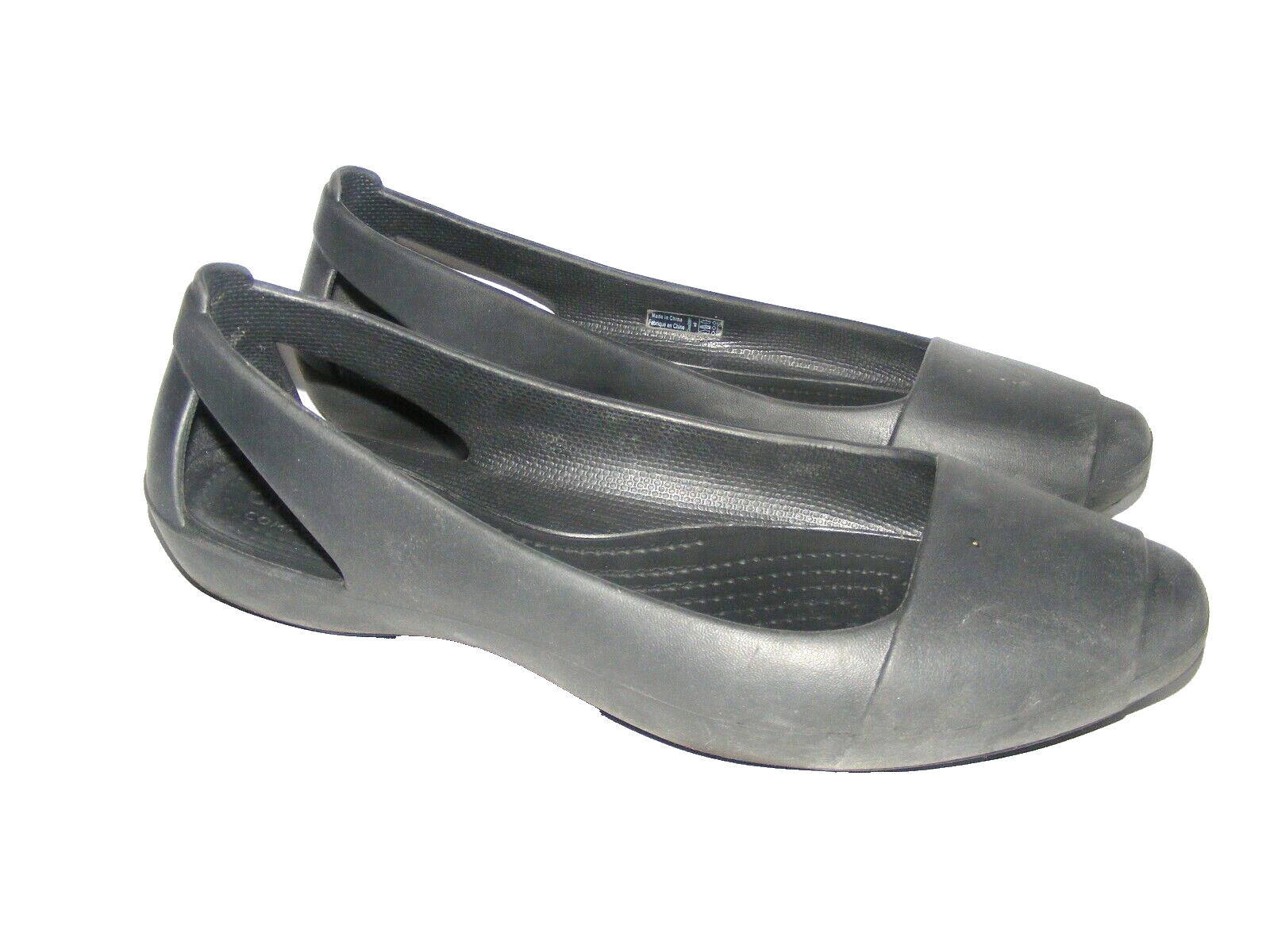Crocs Women’s Size 9 M Black Slip On Sandals Round Toe Flats Iconic Comfort Shoe