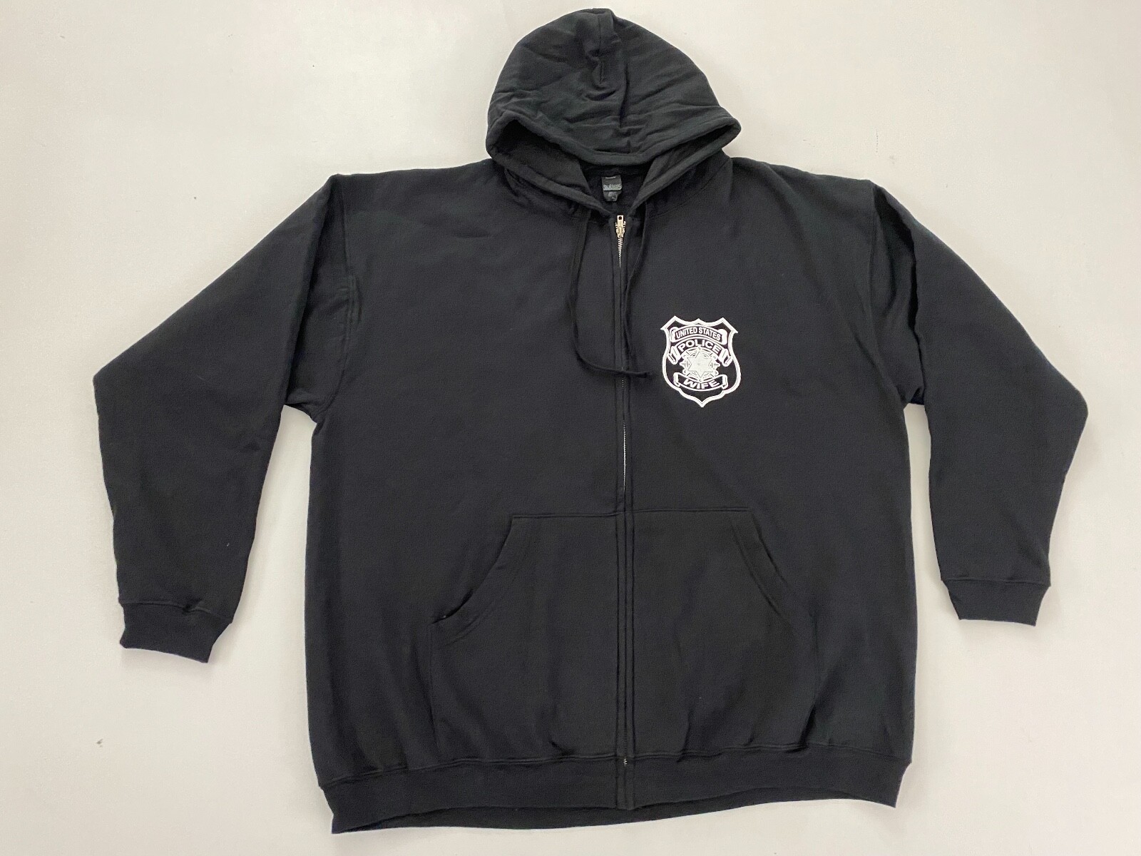United States Police Wife Black Hoodie Sweatshirt Size 3XL