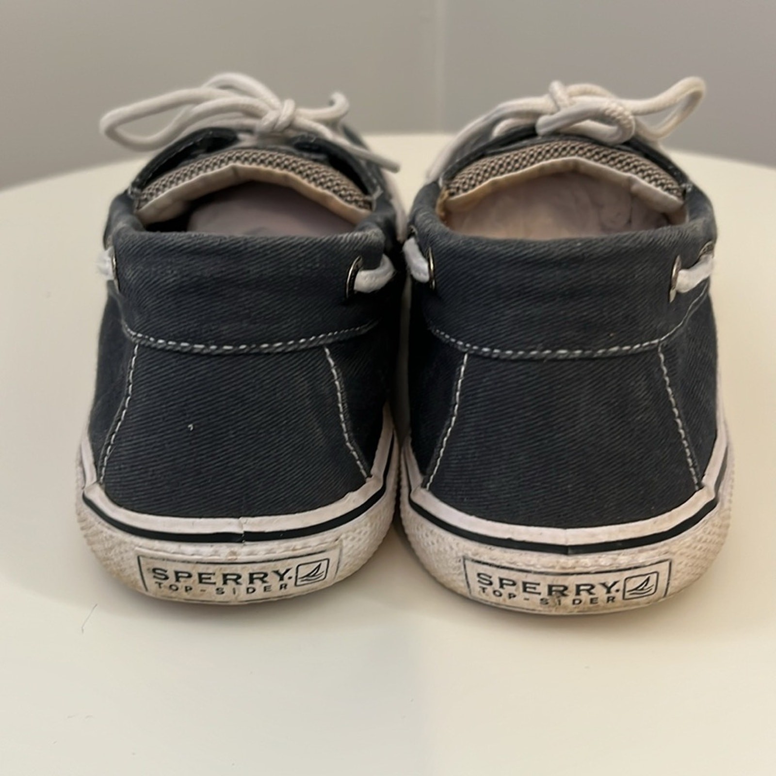 Sperry Top Sider Halyard Blue Canvas Loafer Boat Shoes Youth Size 3.5M