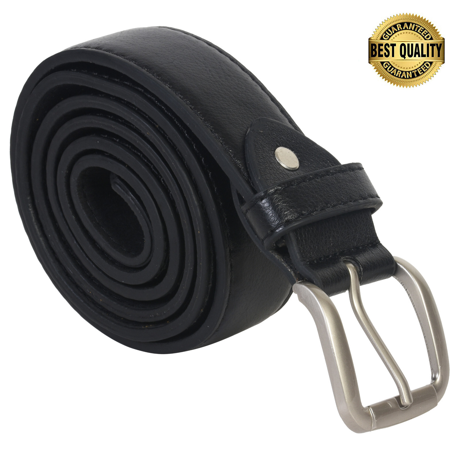 Genuine Leather Men Casual Money Zipper Safe Black Belt M.L.XL.XXL. 1.1/4″ Wide