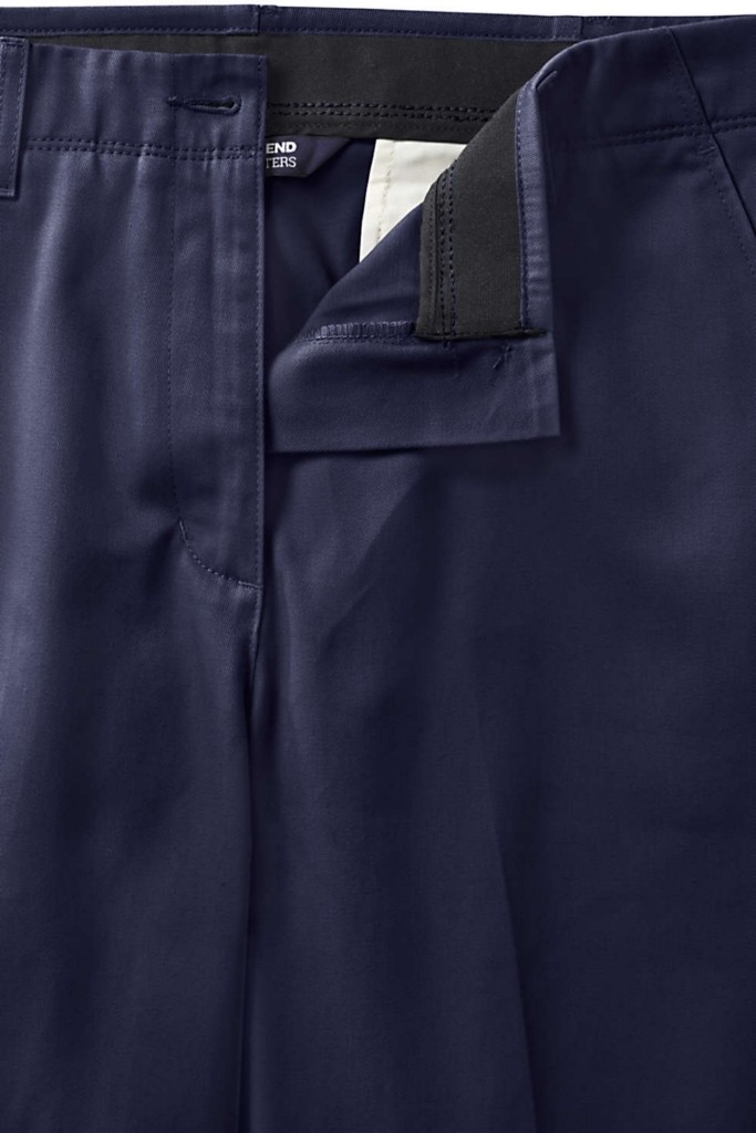 LANDS END True Navy Straight Leg Chino Pants w/Cuffs Junior 0 NEW