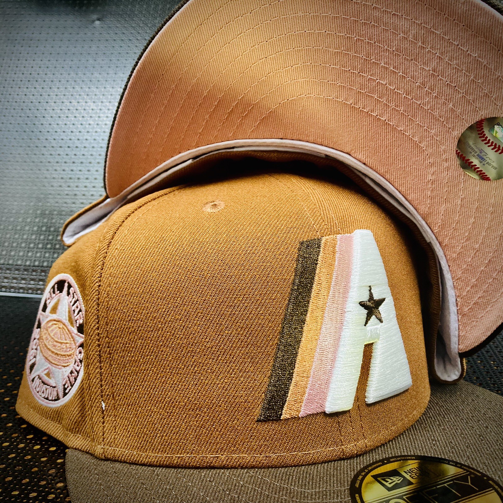 New Era 59Fifty 7 1/4 Astros Houston “ Just Drop 12” Fitted Hat Club Brown