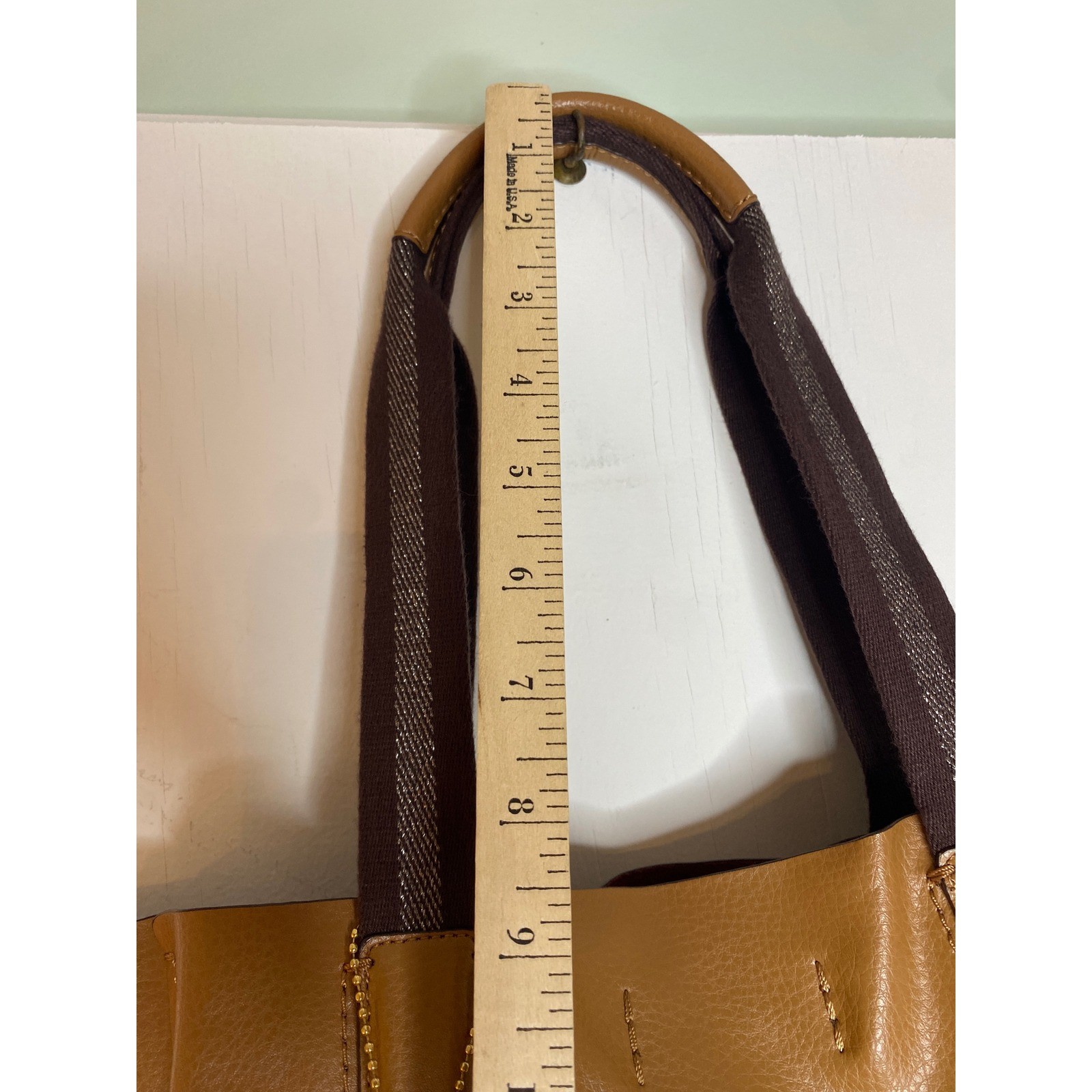 Coach Derby Tote Bag Purse Saddle Brown Pebbled Leather Womens F58660 Office