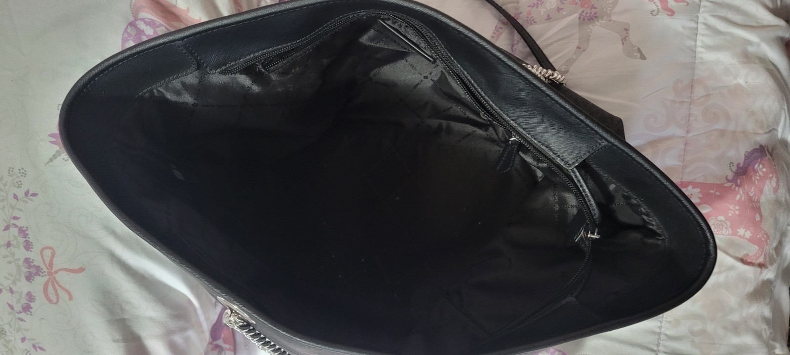 Michael Kors Large Black Leather Tote Purse Shoulder Bag
