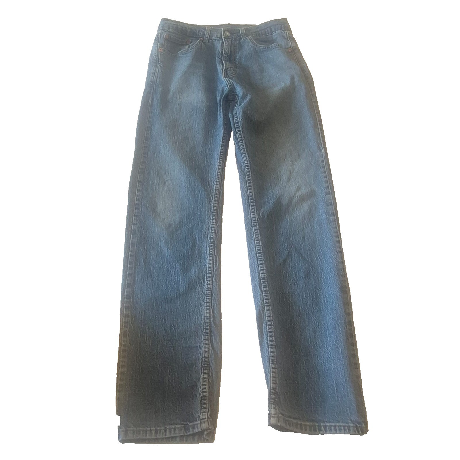 Levis 505 Regular Fit Straight Leg Blue Denim W32 L32 Wash Strech Classic